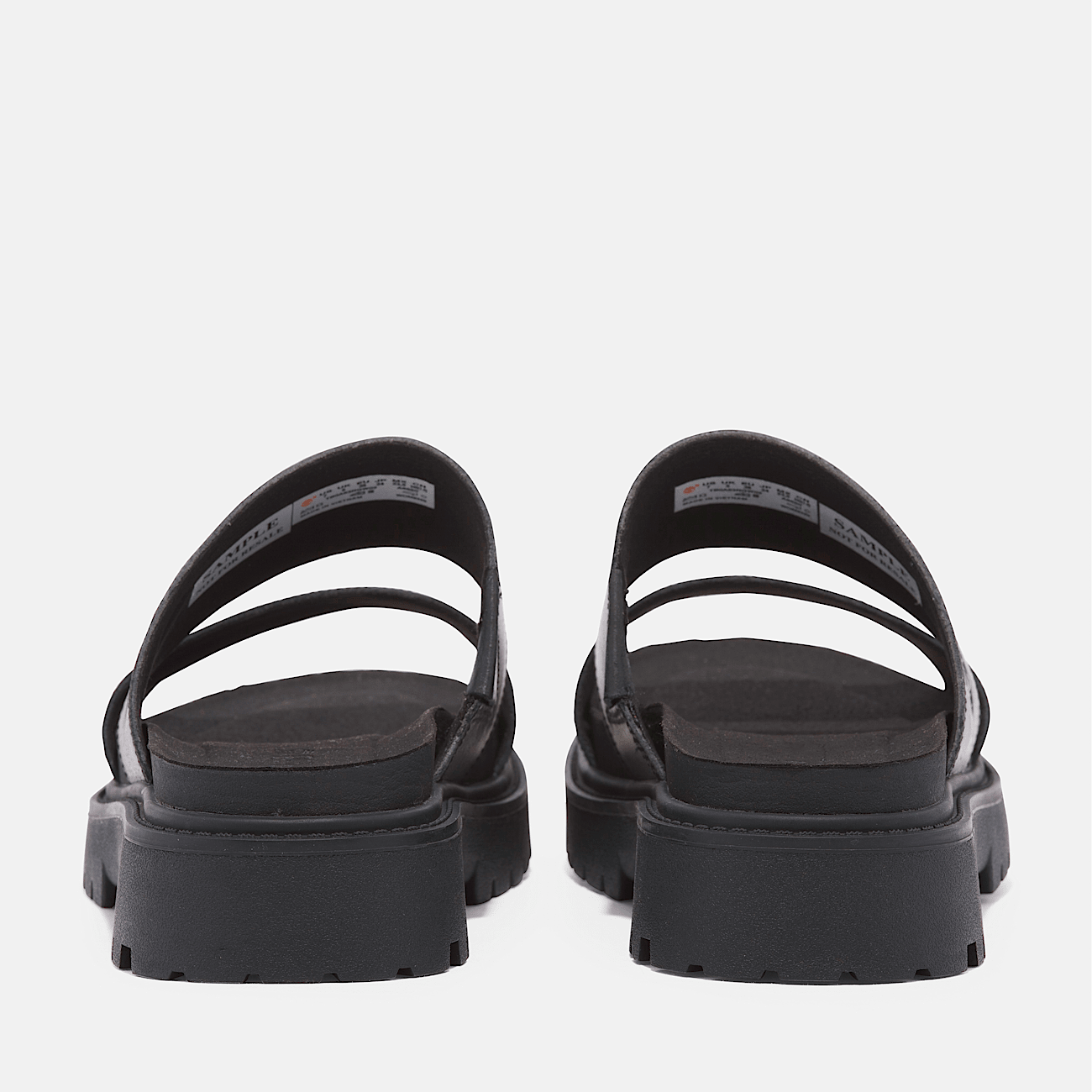 Black leather slide sandals sale