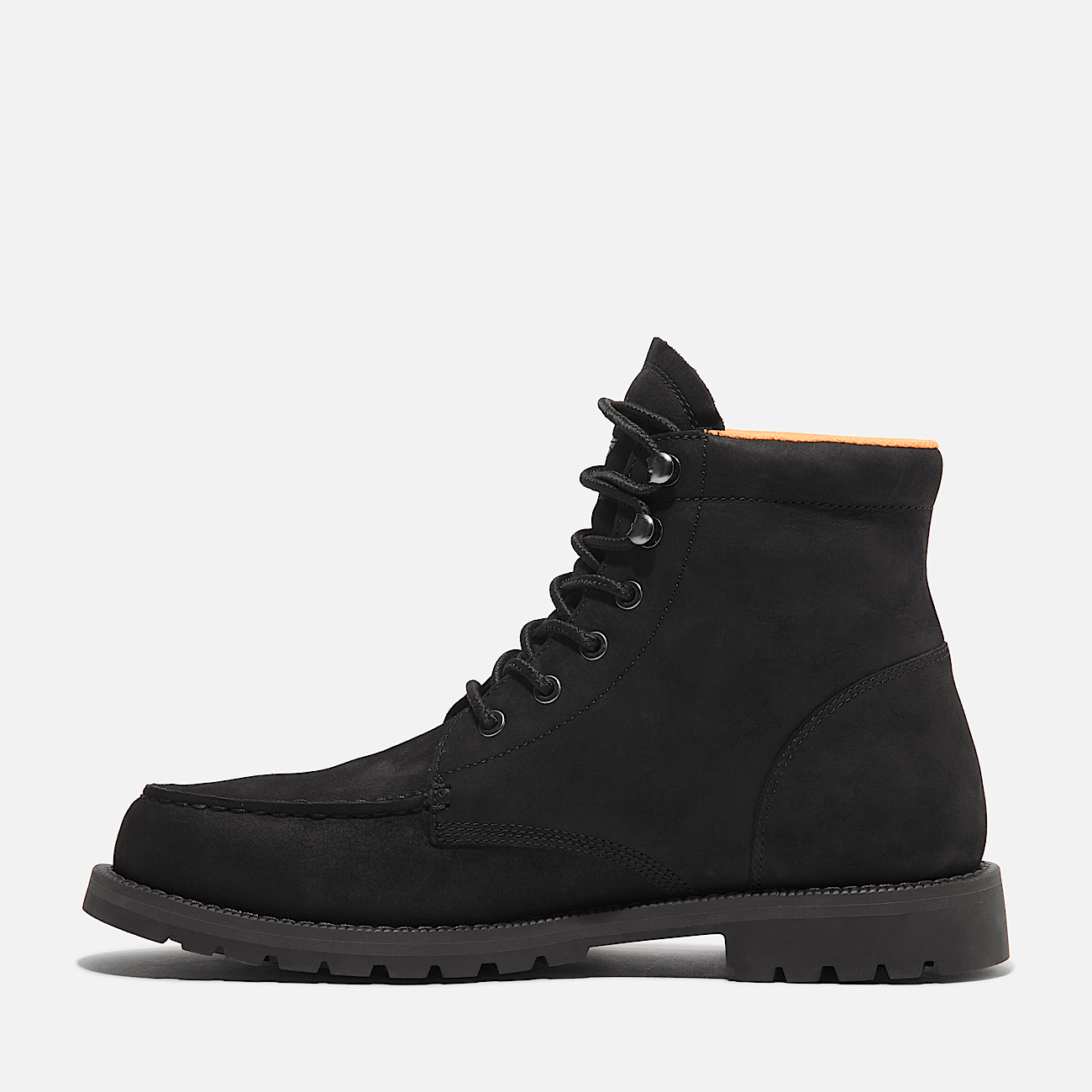 Timberland Men s Redwood Falls Waterproof Moc Toe Boot in Black nubuck