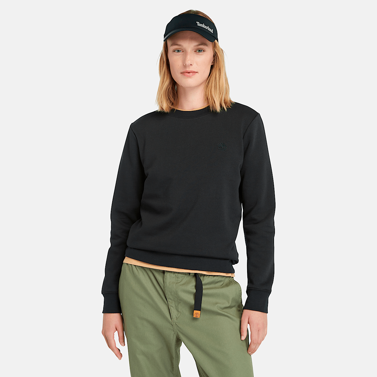 Timberland Women s Brushed Back Crew Sweatshirt in Black