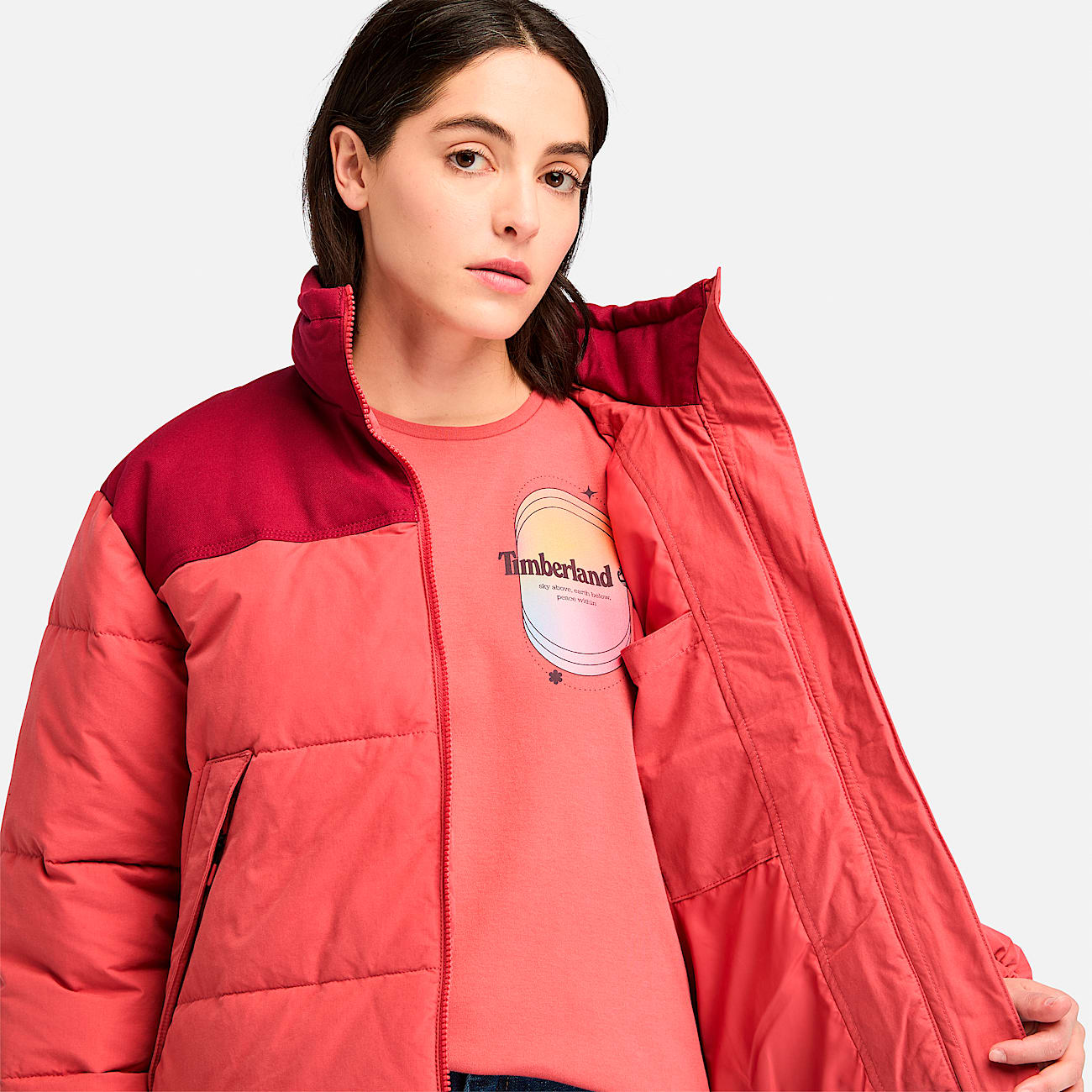 Red timberland jacket online