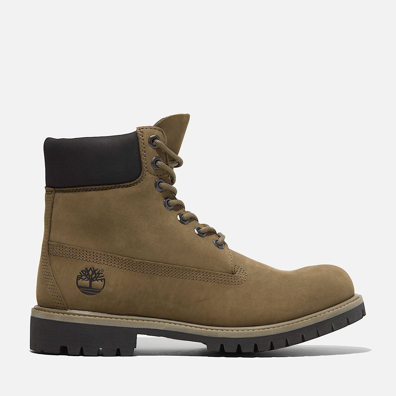Men s Timberland Premium 6 Inch Lace Up Waterproof Boot in Olv nubuck