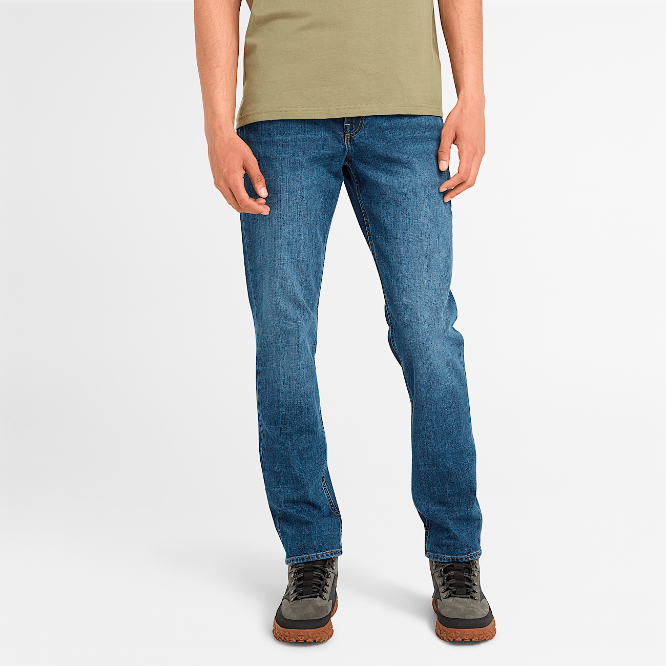 Timberland Men s Slim Fit Stretch Denim Pants in Mid Indigo
