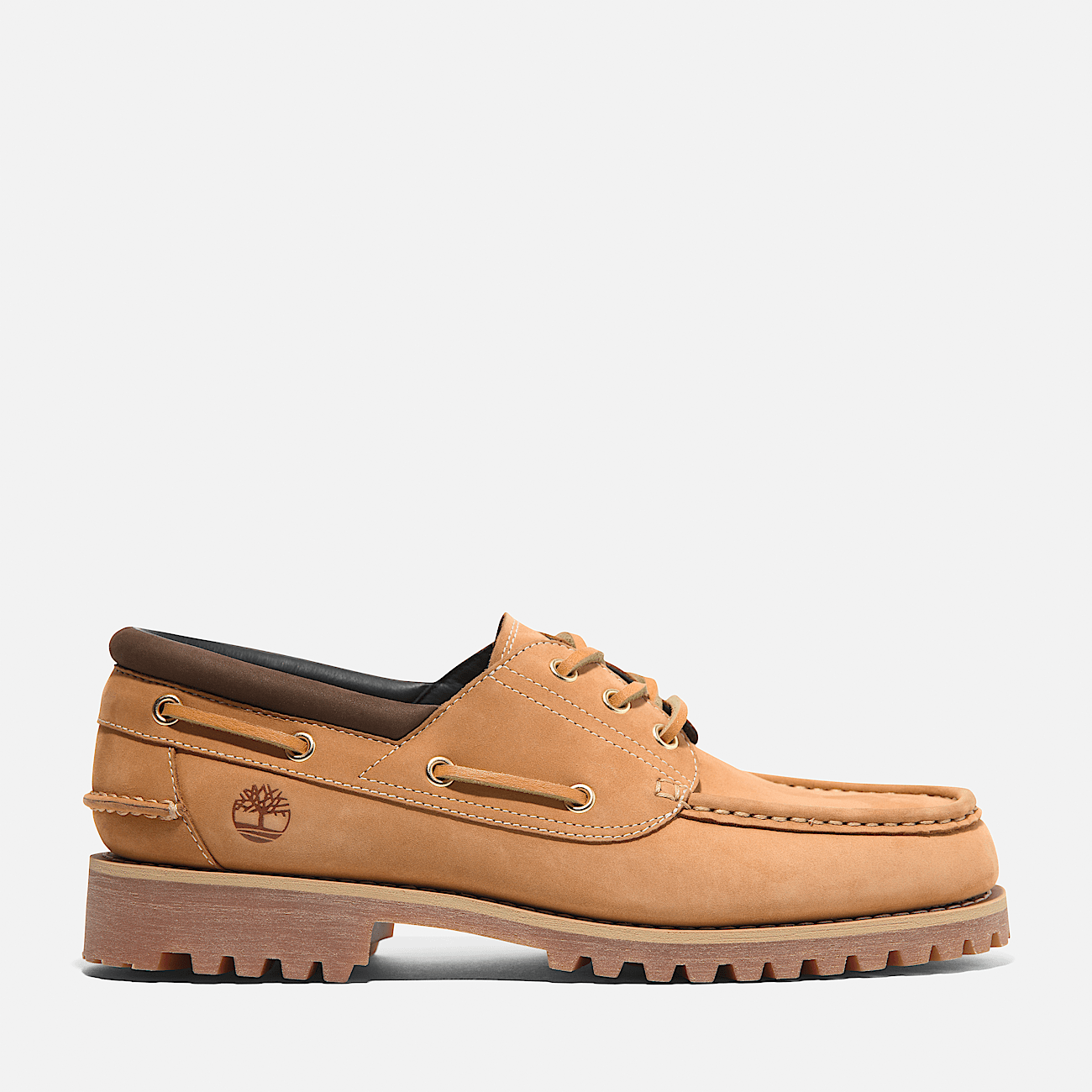 Men s Timberland Authentics 3 Eye Boat Shoe in Wheat nubuck
