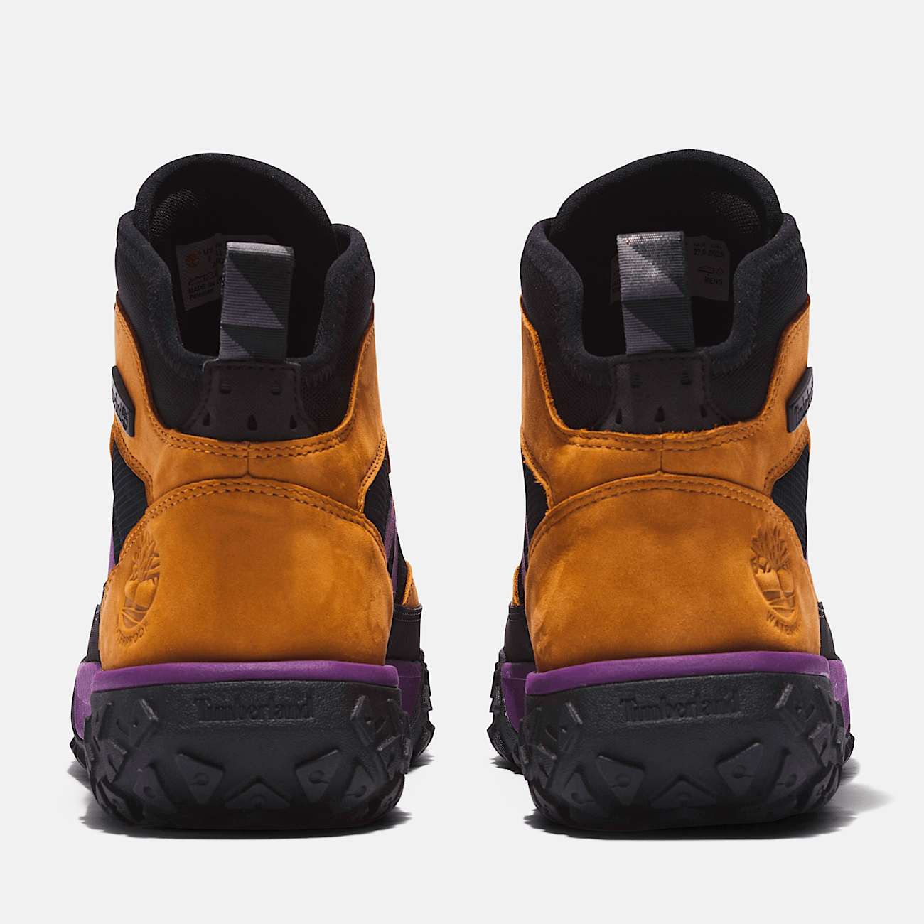 Blue and red timberland field boots clearance