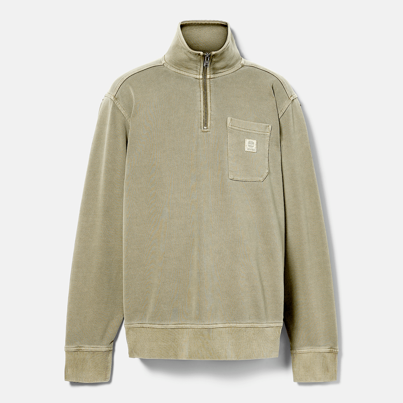 Timberland Men s Garment Dye Quarter Zip Sweatshirt in Cassel earth