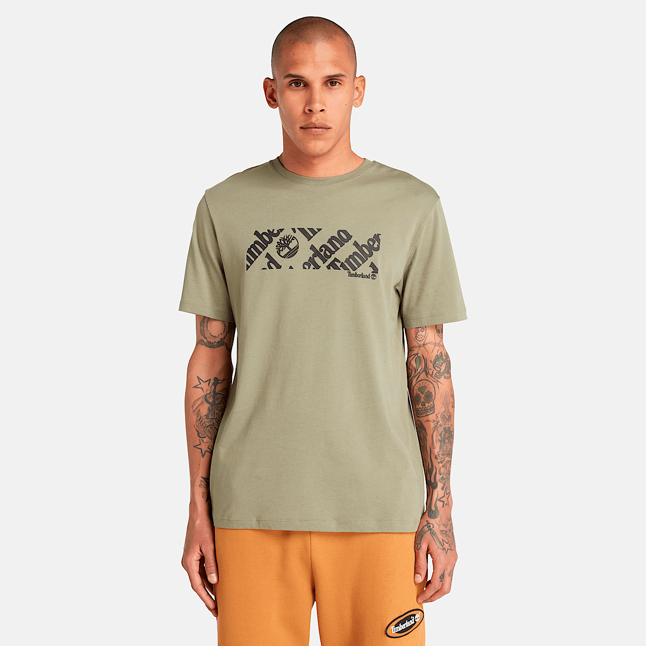 Men's Short Sleeve Linear Logo Print T-Shirt