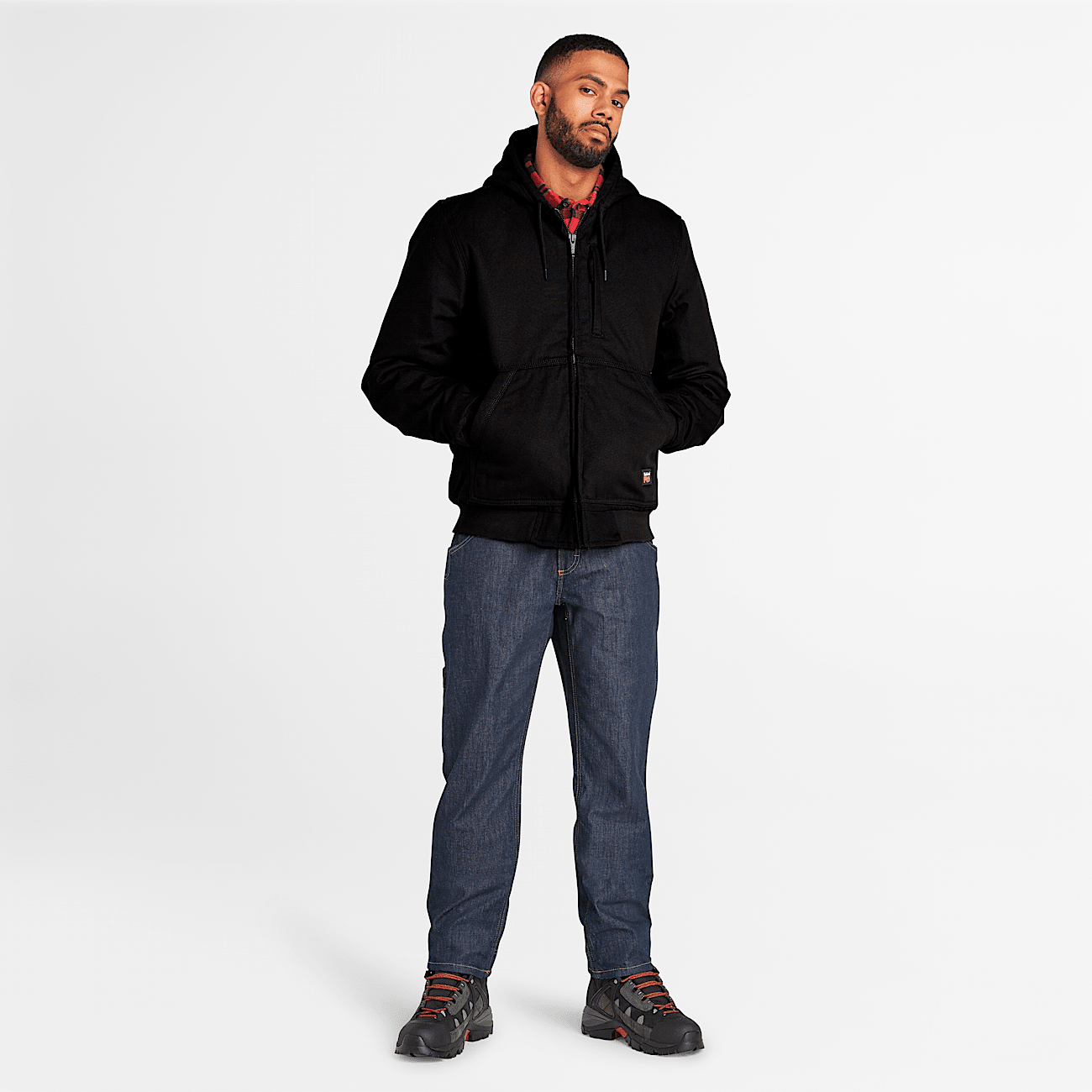 Men s Timberland PRO Gritman Fleece Lined Hooded Canvas Jacket