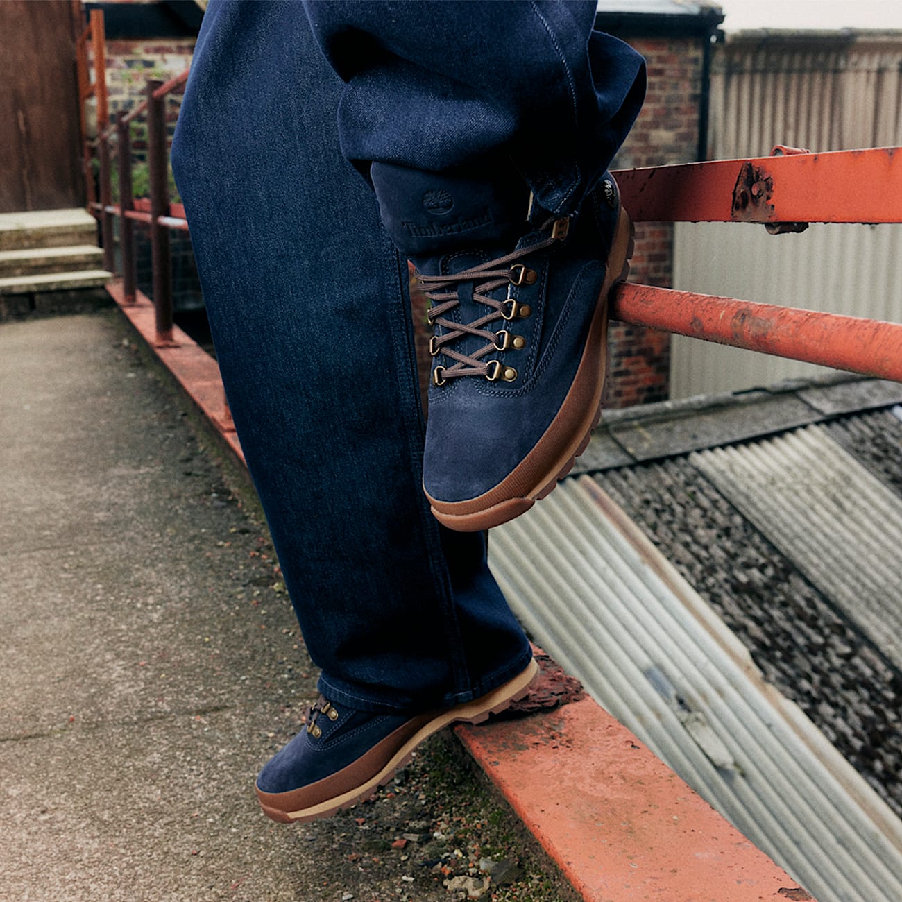 Navy blue timberland euro hiker top