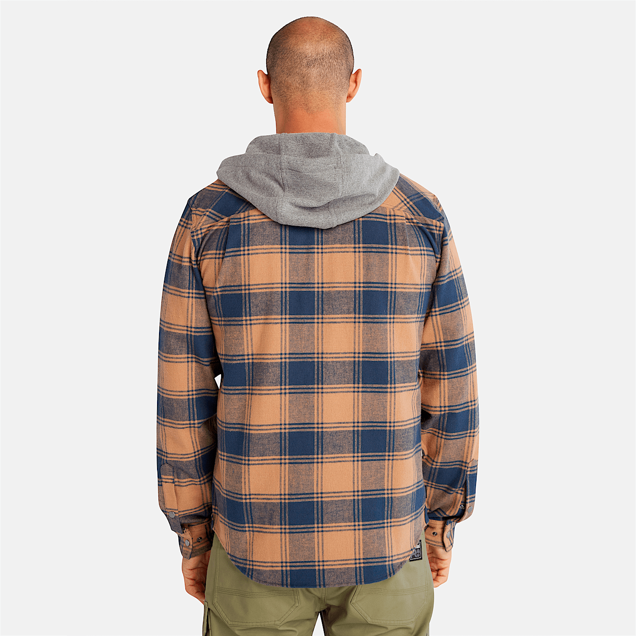 Plaid shirt hoodie men's store