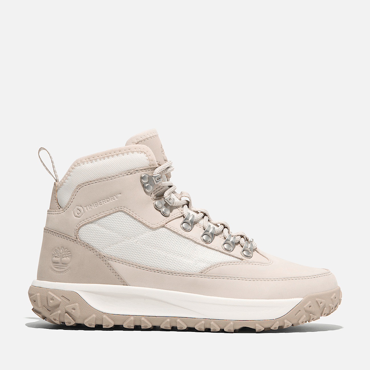 Timberland Women s GreenStride Motion 6 Mid Lace Up Waterproof Hiking Boots in White Nubuck Size 7.5 M