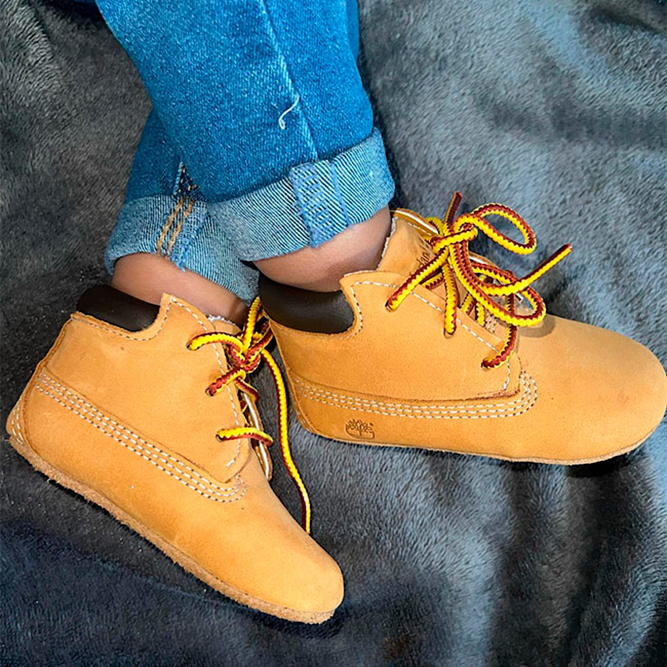 Infant Crib Bootie with Hat Set in Wheat Timberland US