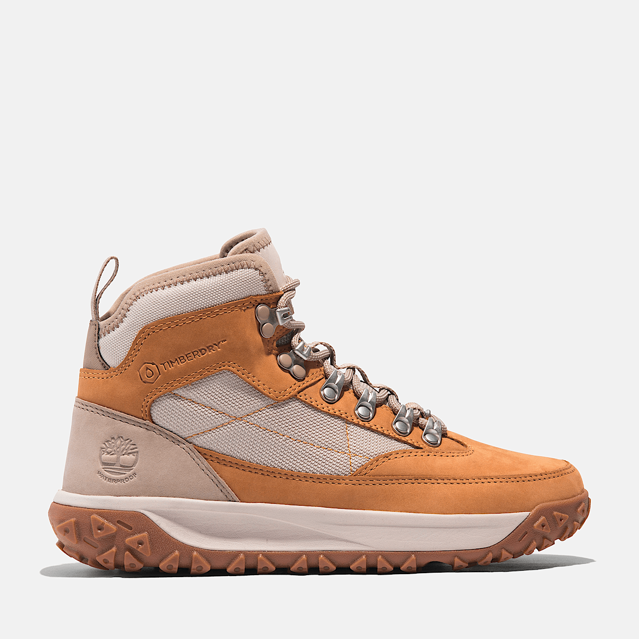 Timberland Women s GreenStride Motion 6 Waterproof Hiking Boot in Wheat nubuck