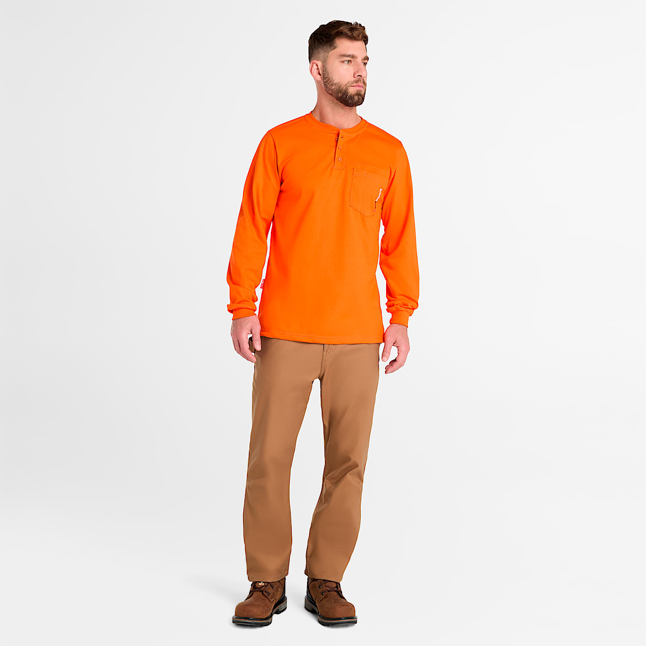 Men s Timberland PRO Cotton Core Flame Resistant Long Sleeve Henley