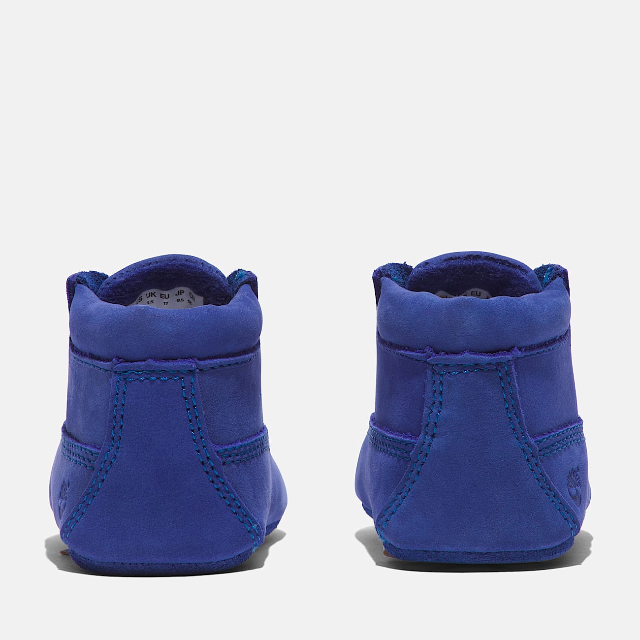 Timberland Infant 50th Edition Crib Booties with Hat Set in Bright Blue Nubuck Size 3 M