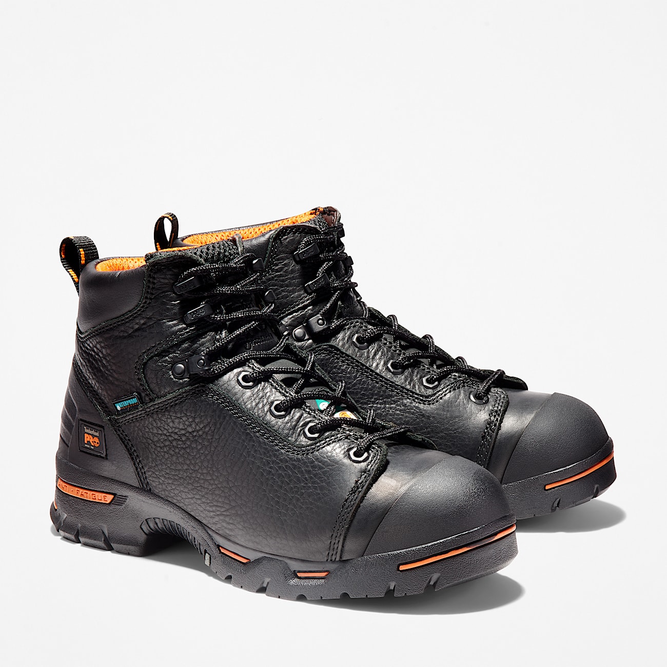 Timberland black leather waterproof work boots sale