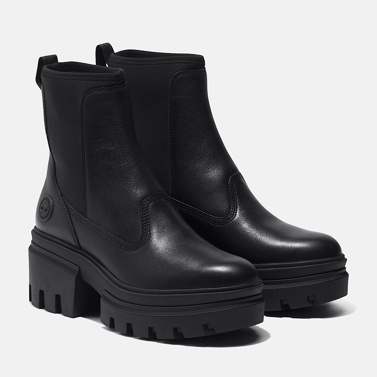 Black chunky chelsea ankle boots clearance