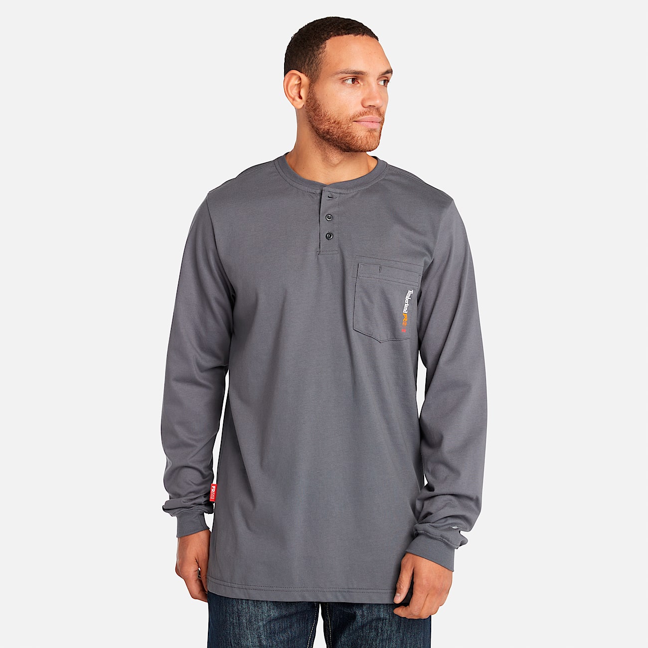 Men s Timberland PRO Cotton Core Flame Resistant Long Sleeve Henley