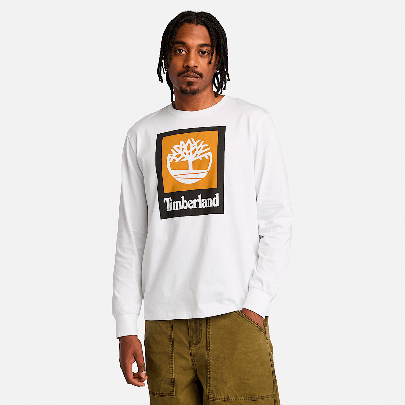 Men's Stack Logo Colored Long Sleeve Tee