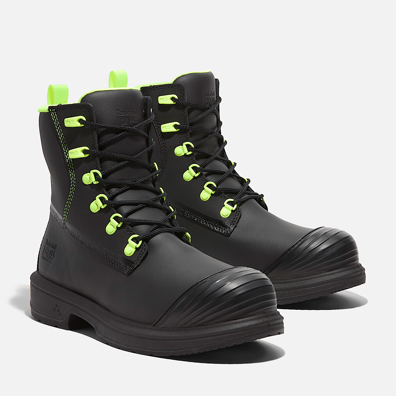 Black safety toe work boots top