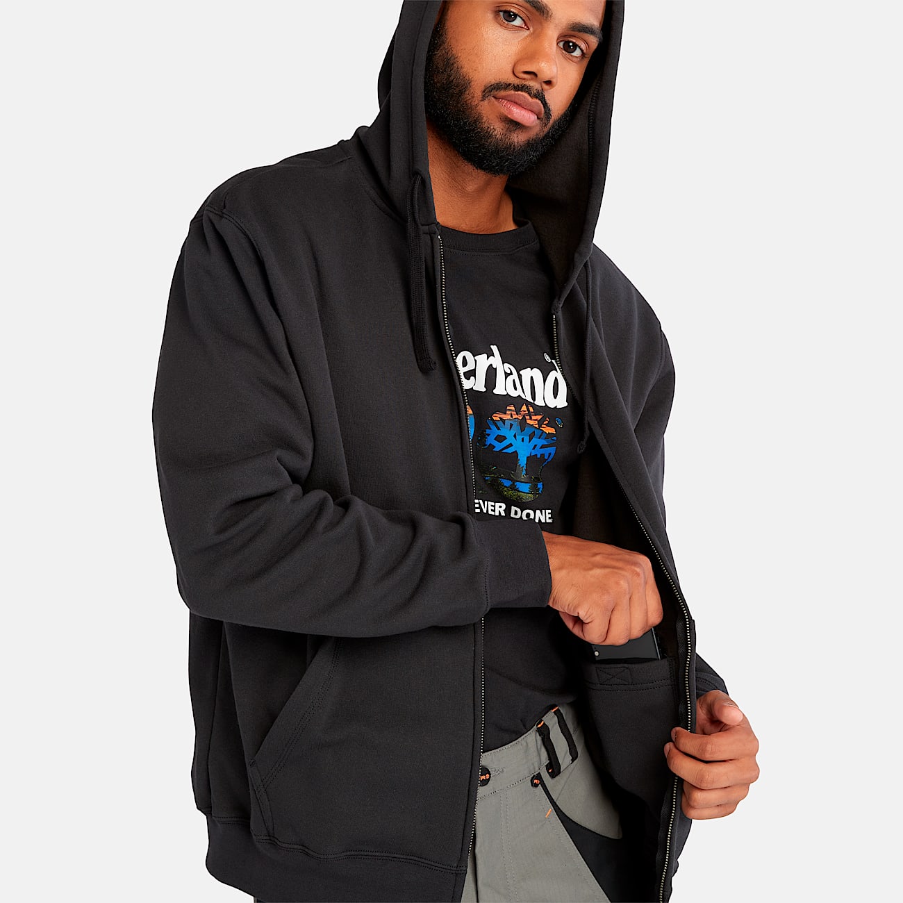 Timberland mens zip up hoodie top