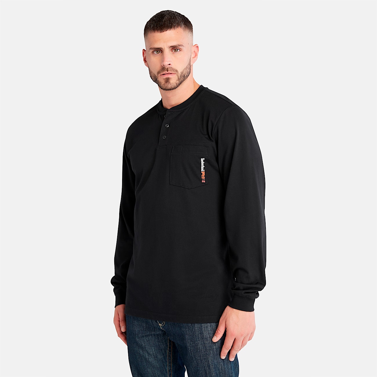 Men s Timberland PRO Cotton Core Flame Resistant Long Sleeve Henley