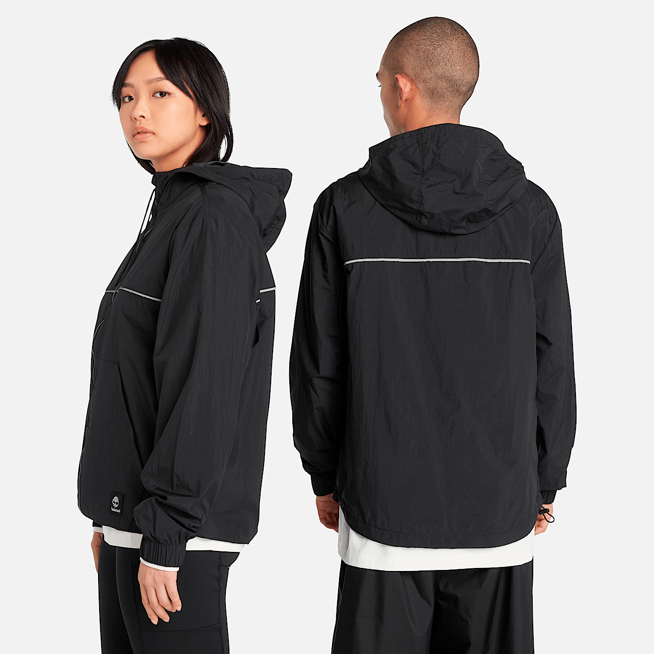 Timberland Men s Windbreaker Full Zip Jacket in Black Size Medium
