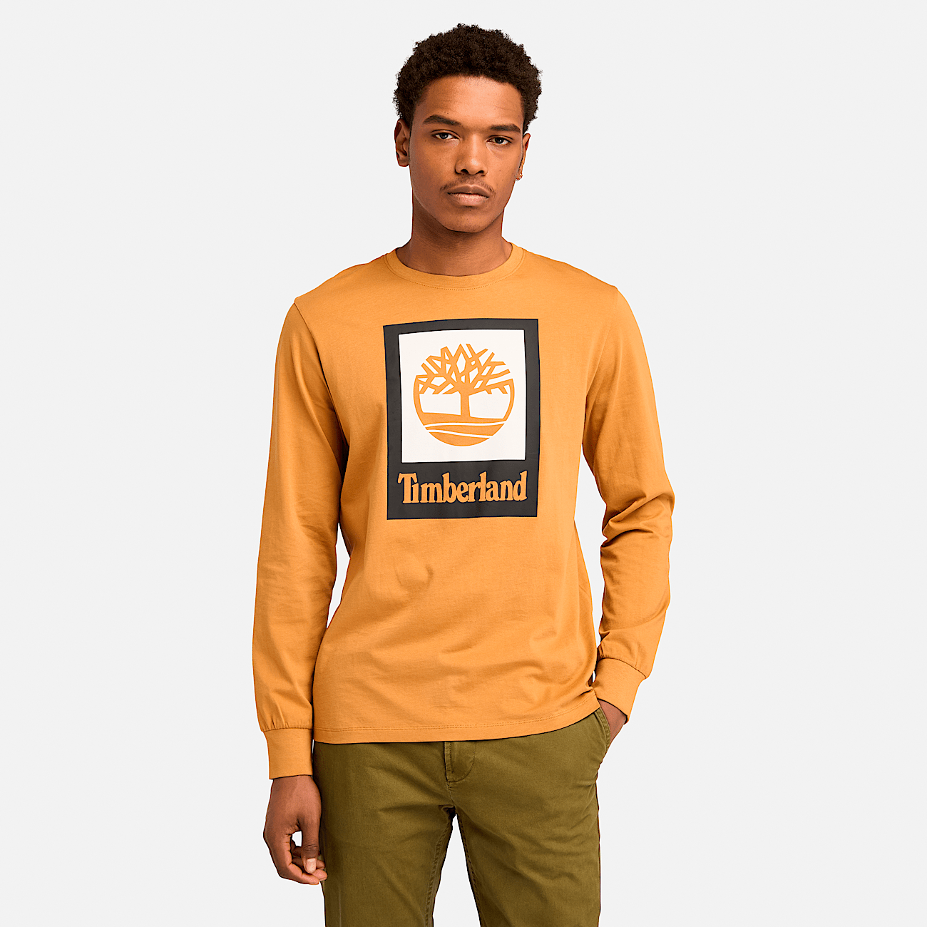 Men s Stack Logo Colored Long Sleeve Tee