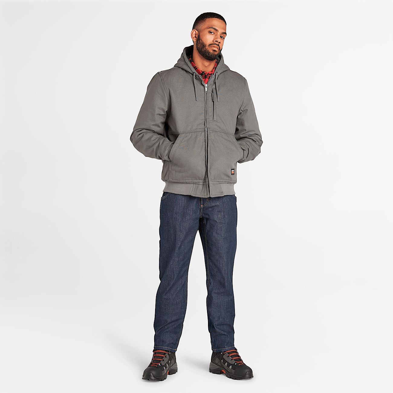 Men s Timberland PRO Gritman Fleece Lined Hooded Canvas Jacket