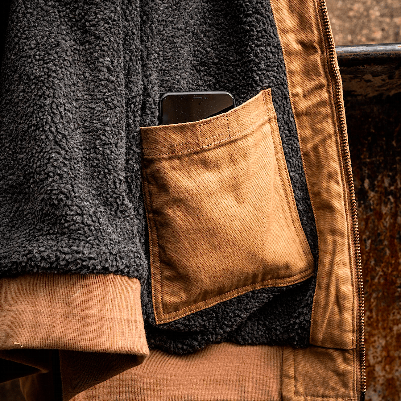 Men s Timberland PRO Gritman Fleece Lined Hooded Canvas Jacket