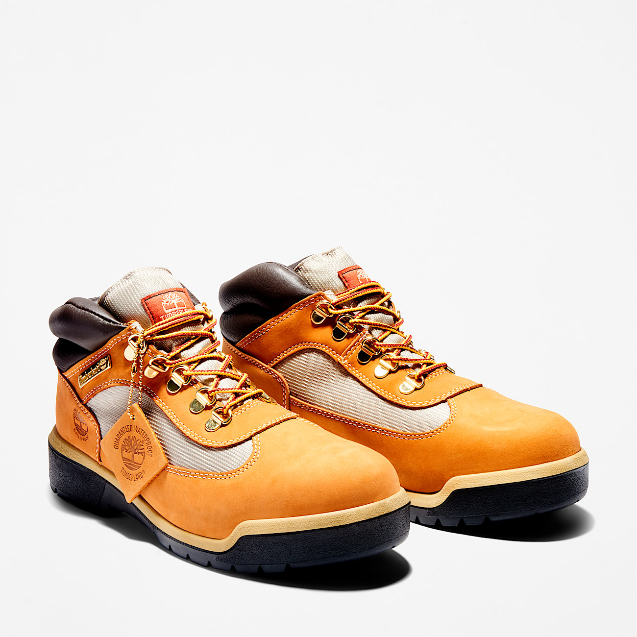 Black leather timberland field boots online