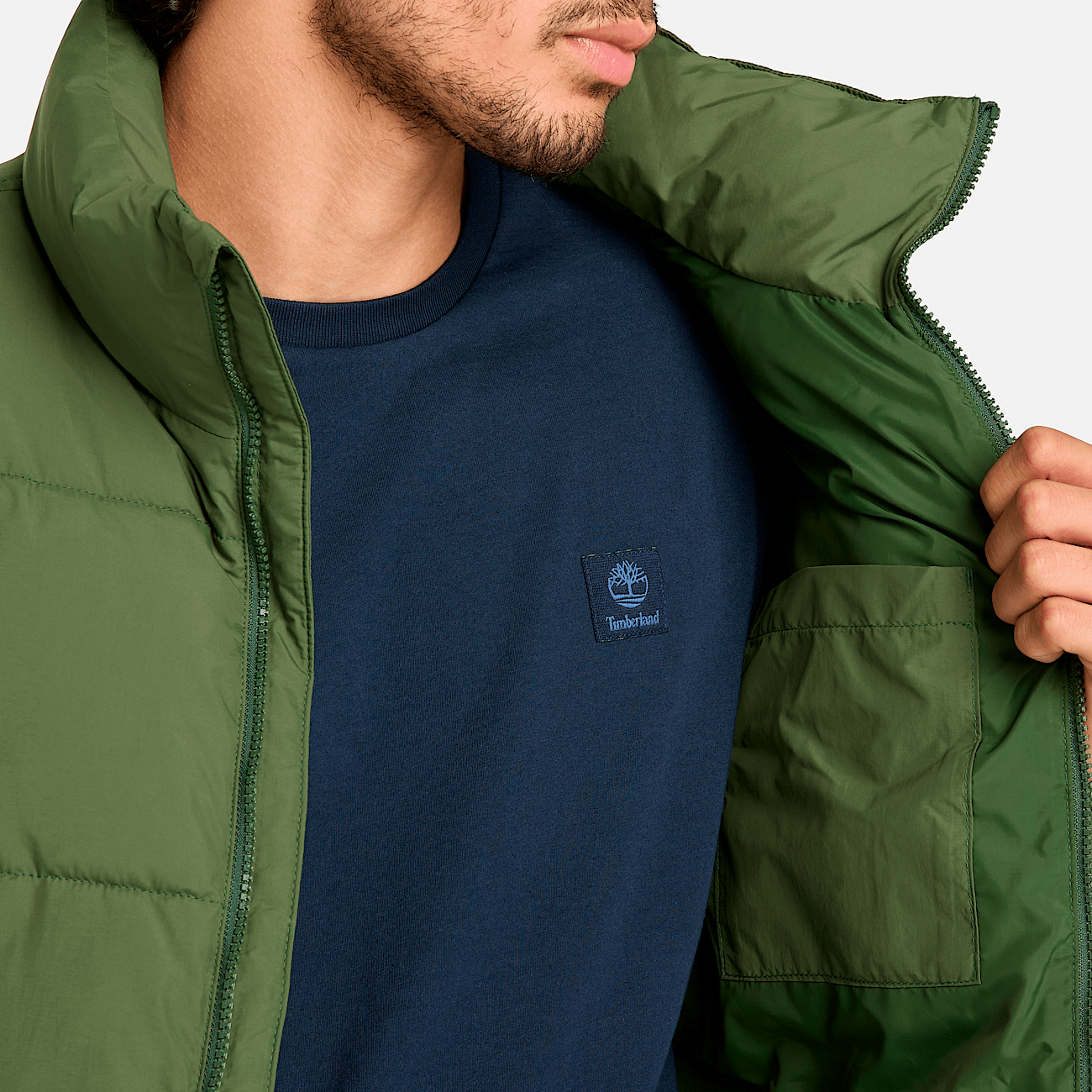 Timberland green puffer jacket cheap