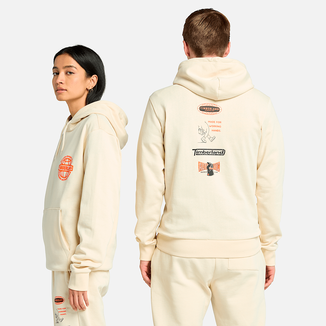 Timberland Made For Working Graphic Hoodie in Angora