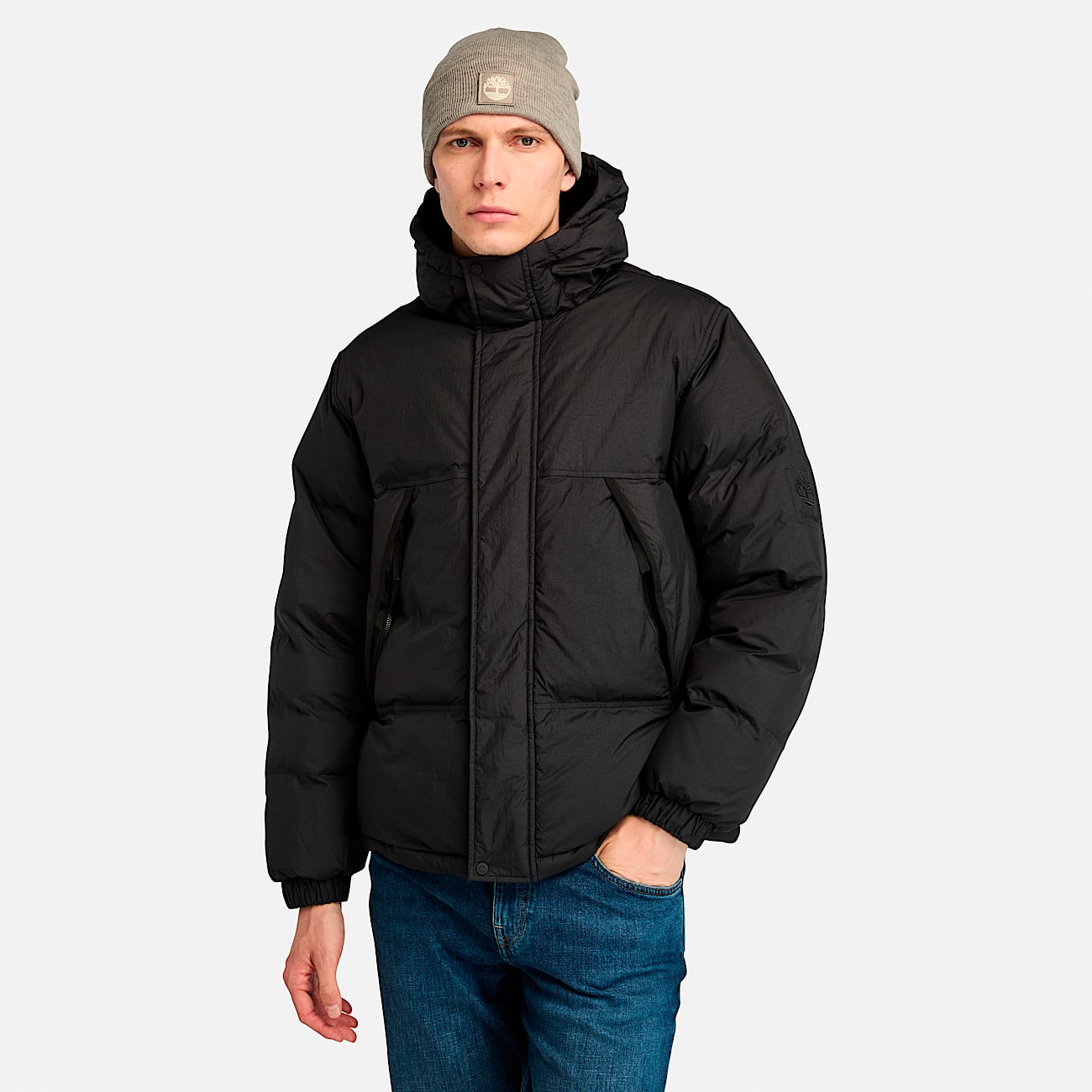 Black puffer parka mens on sale