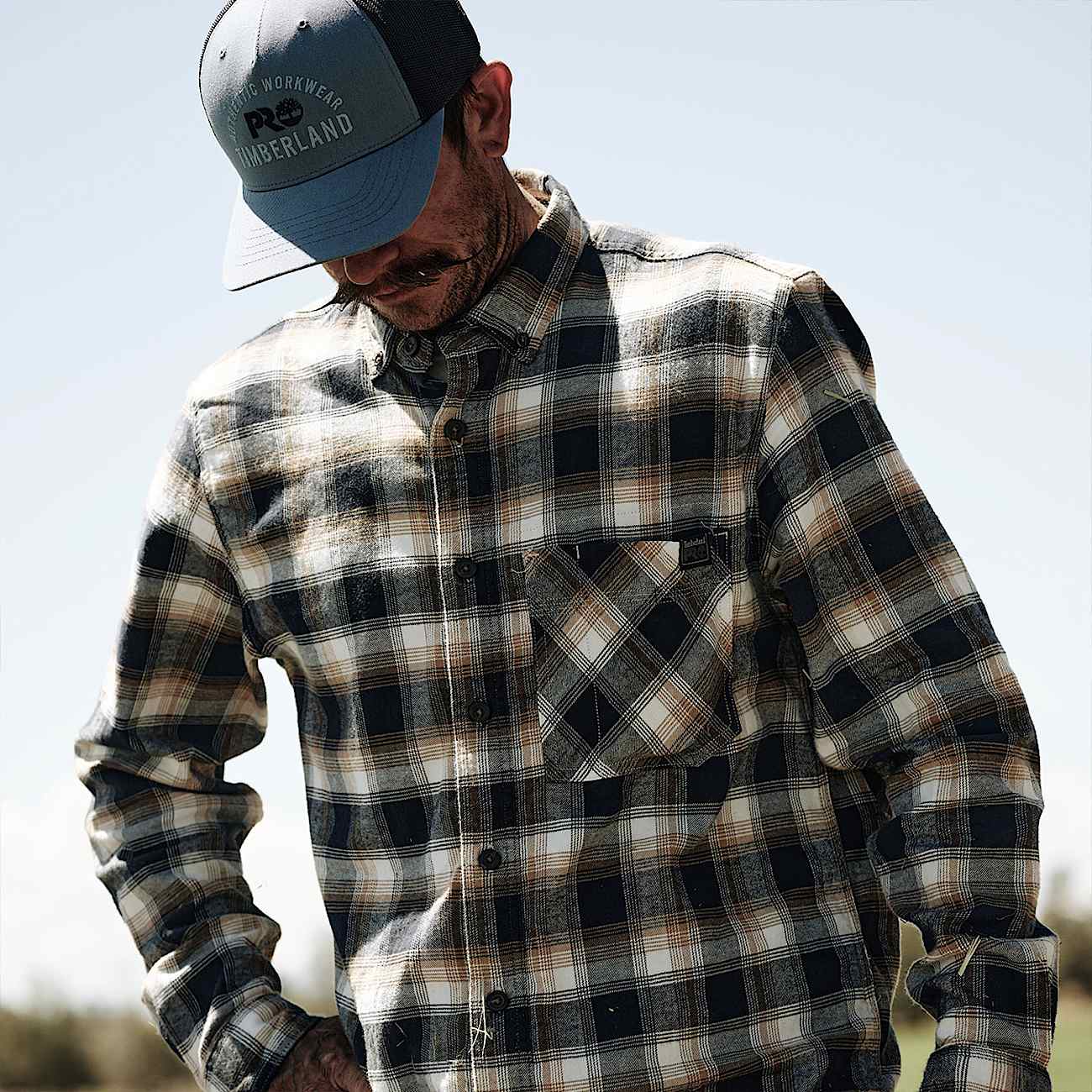Men s Timberland PRO Woodfort Lightweight Flannel Flex Shirt
