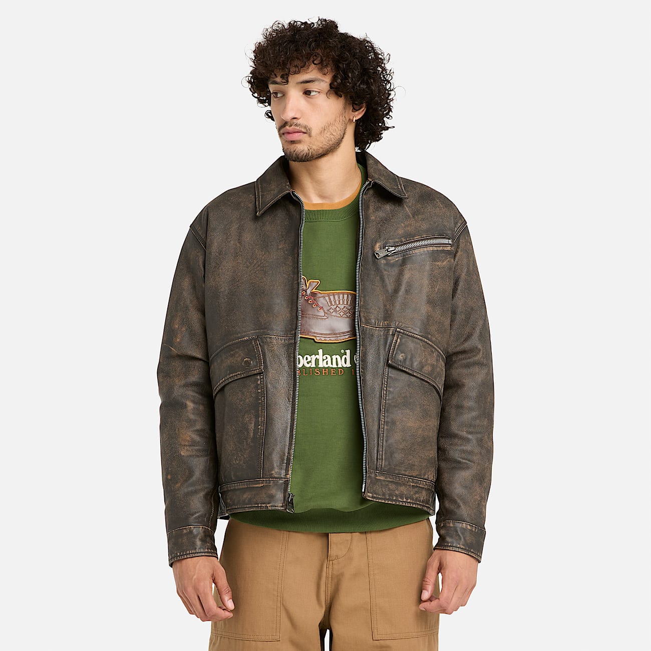 Leather Strafford Bomber Jacket