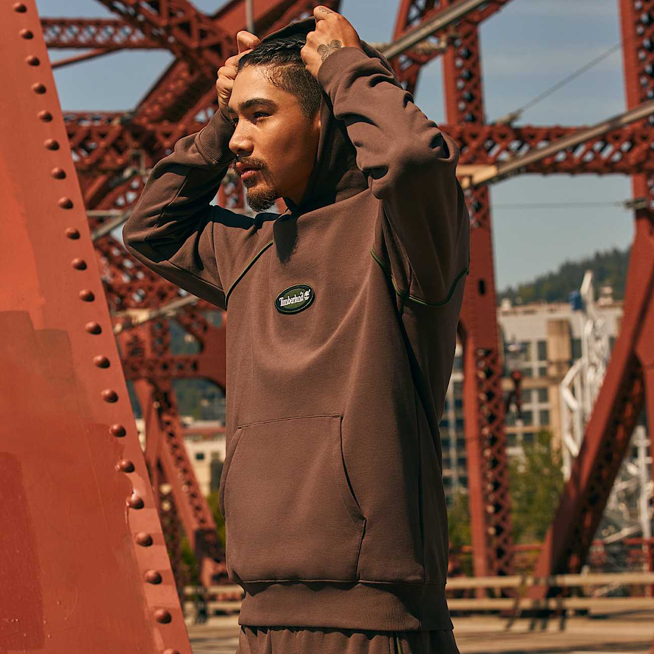 Timberland brown hoodie hot sale