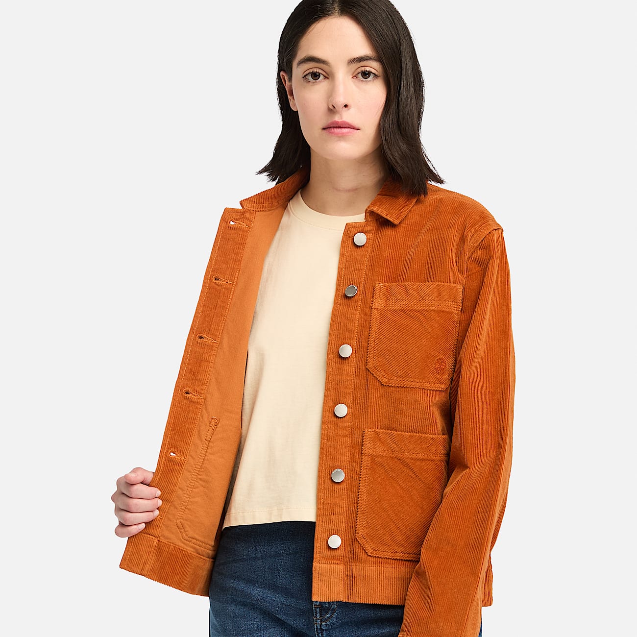 Womens orange corduroy jacket top