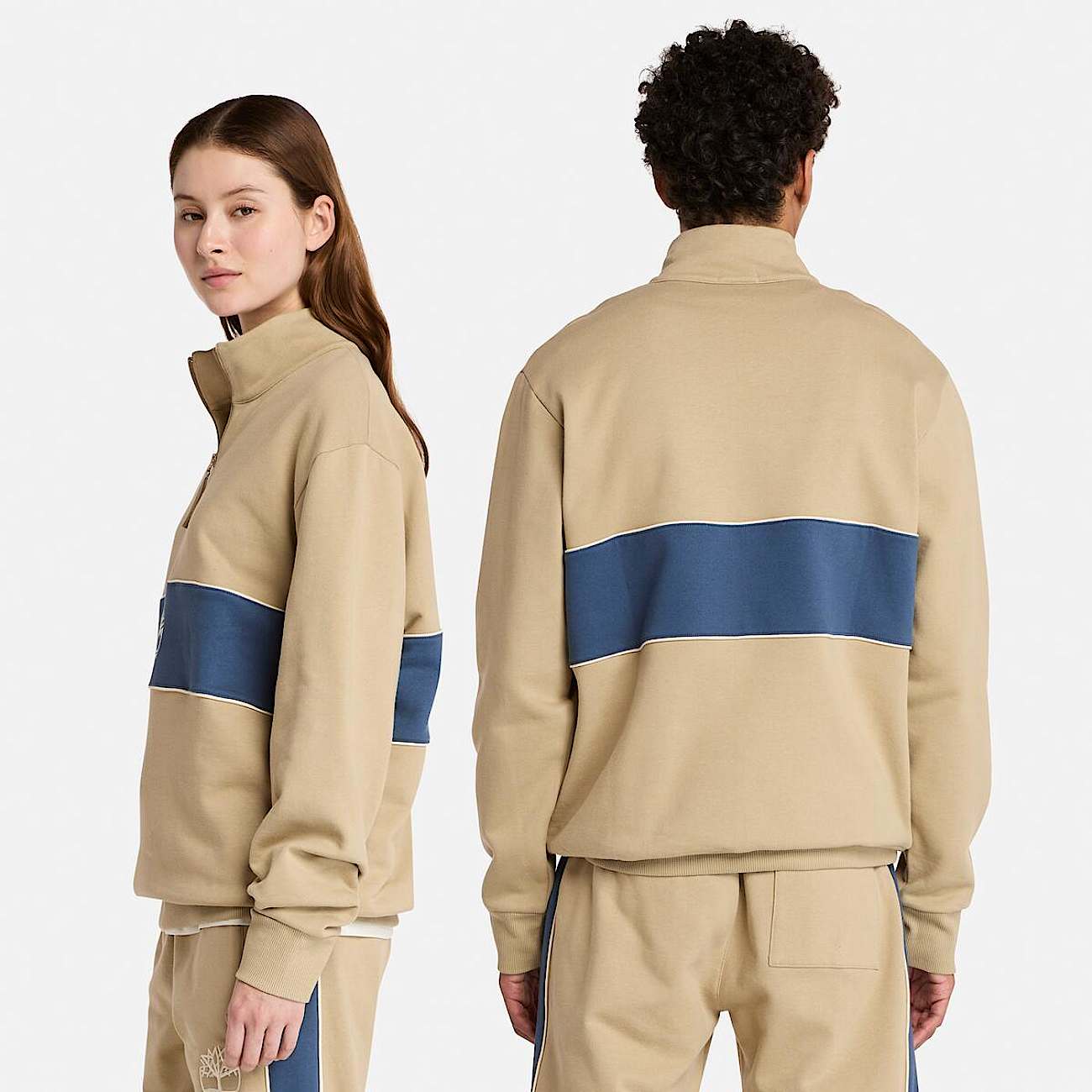 Cut-and-Sew Quarter-Zip Sweatshirt