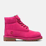 Timberland Junior 50th Edition Premium 6 Inch Waterproof Boots in Dark Pink Nubuck Size 6 M