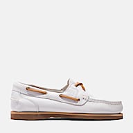 Timberland Women s Classic Leather Boat Shoe in Whi full grain