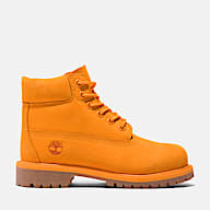 Timberland Junior 50th Edition Premium 6 Inch Waterproof Boots in Medium Orange Nubuck Size 5 M
