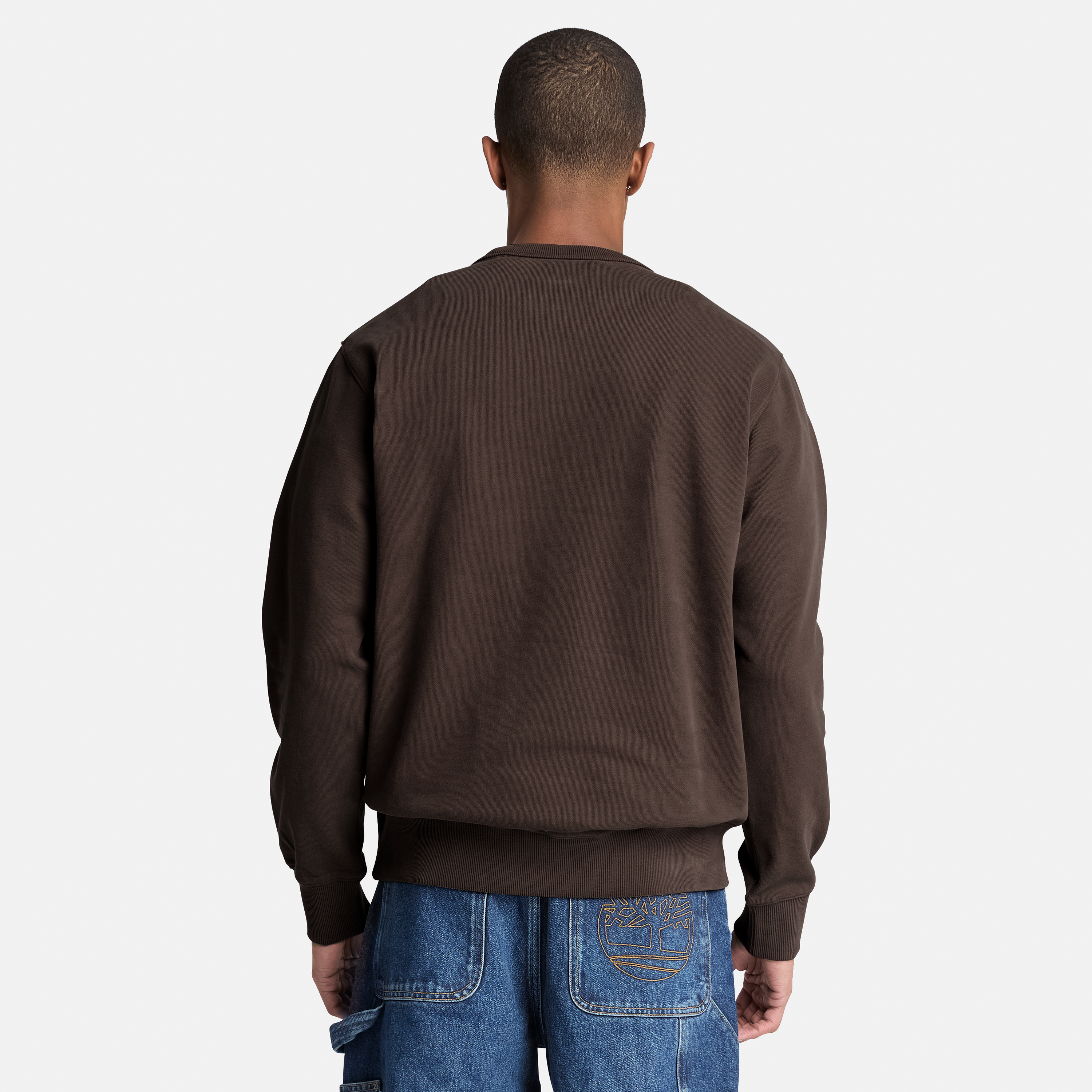 Men's Leather Patch Crew Sweatshirt