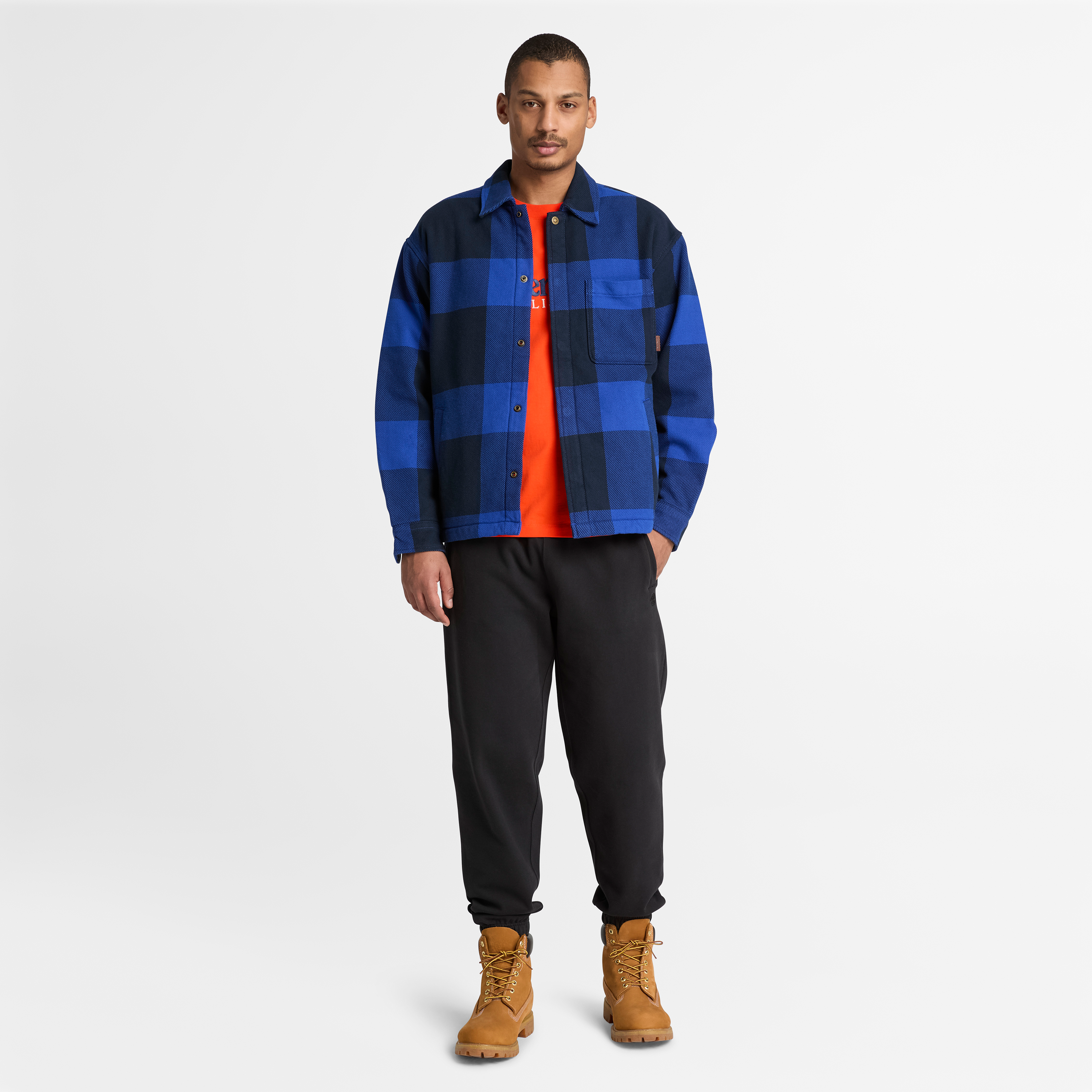 Men's Fleece-Lined Checkered Overshirt