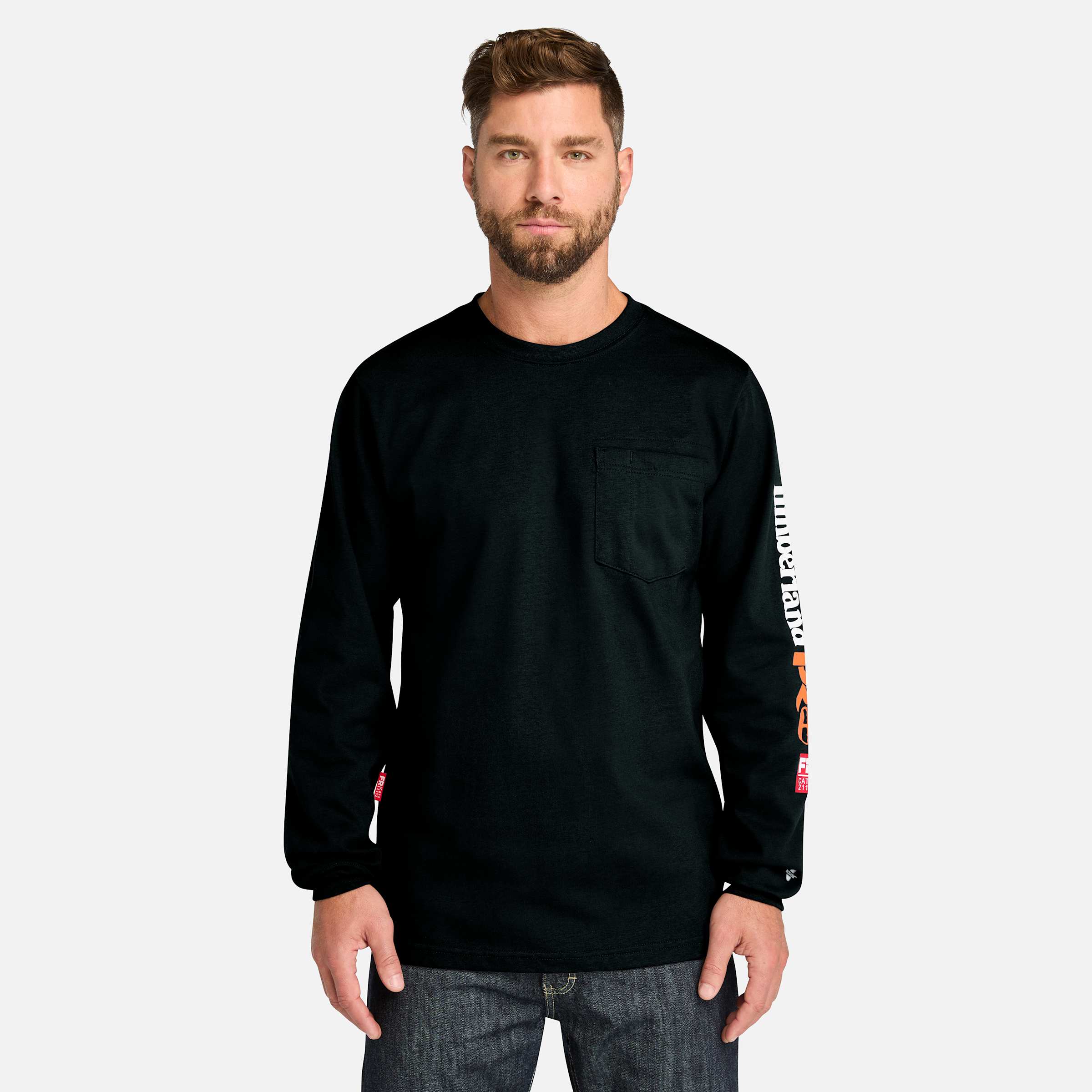 Men's Timberland PRO Cotton Core Flame-Resistant Long-Sleeve T-Shirt - Picture 9 of 31