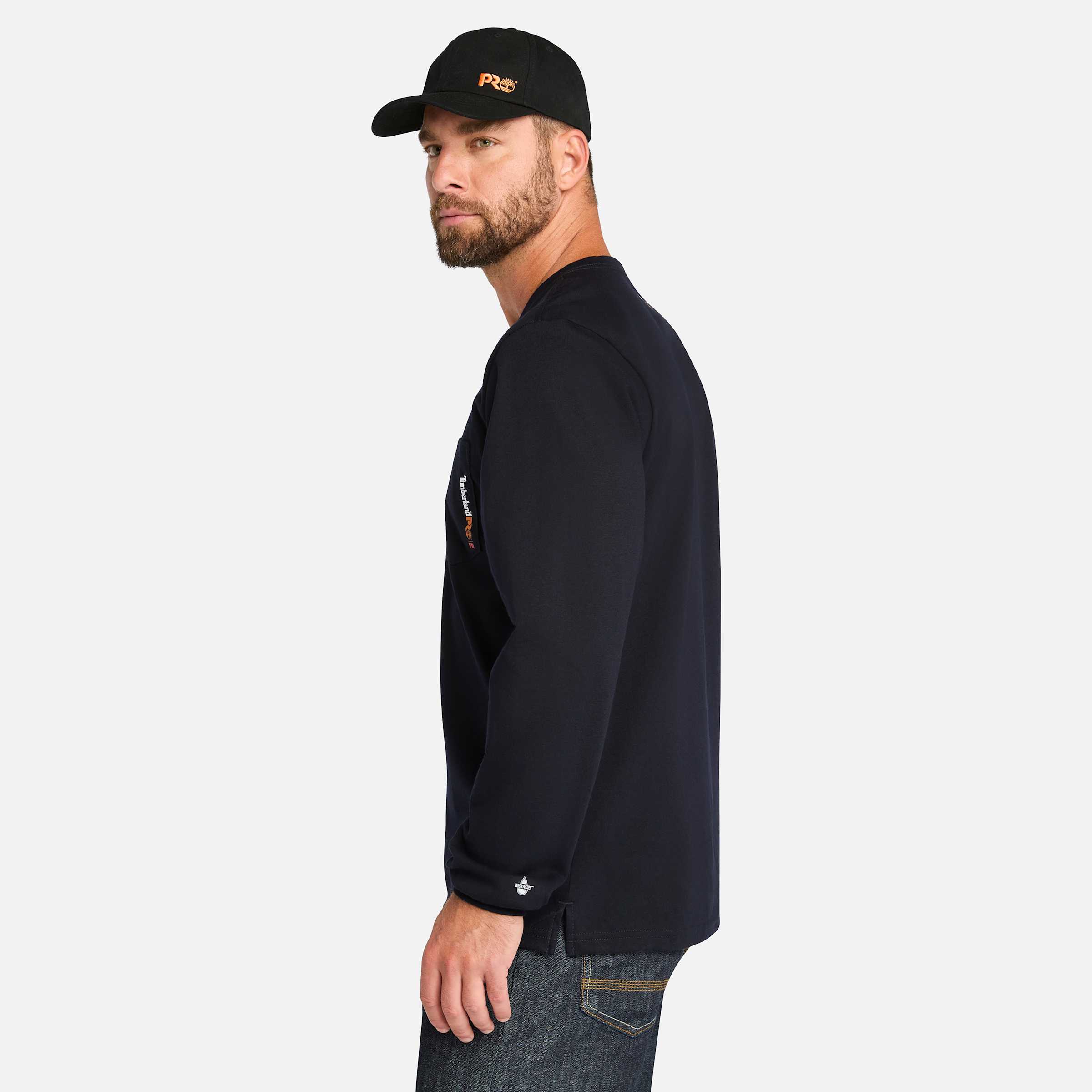 Men's Timberland PRO Cotton Core Flame-Resistant Long-Sleeve T-Shirt - Picture 28 of 31