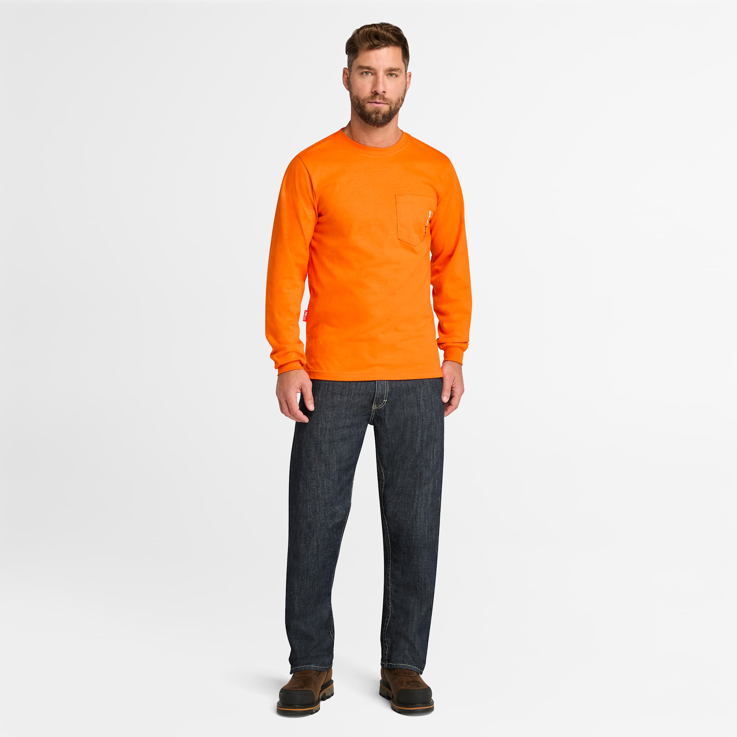 Men's Timberland PRO Cotton Core Flame-Resistant Long-Sleeve T-Shirt - Picture 21 of 31